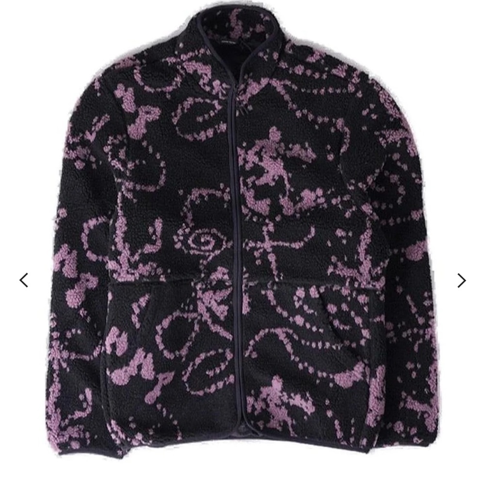 Hiking Patrol RARE Black and Pink Patterned Jacket fleece zip up zipper abstract